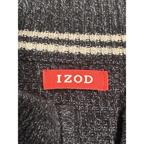 Izod Men's Navy Blue Advantage Pullover Soft Sweater Long Sleeve 1/4 Zip Size XL - Picture 3 of 4